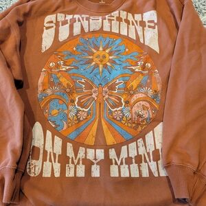 Hollister Brown Graphic Crewneck Sweater